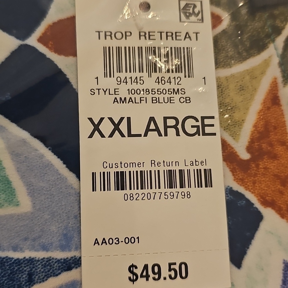 New JM Collection Colorful Roomy Drapey Tunic Teal  XL/XXL - Picture 10 of 11